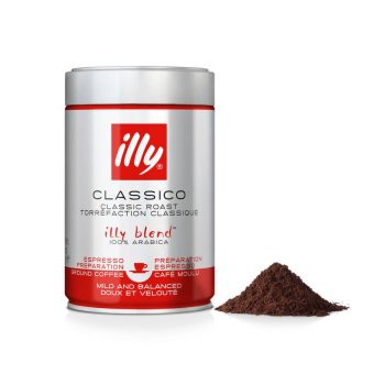 Café Molido Illy TUESTE CLÁSSICO, 250 Gr - Sabor Suave y Granos 100% Arábica