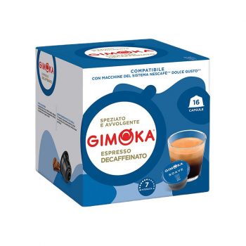 Cápsulas Dolce Gusto Gimoka Soave Descafeinado compatibles. 16 unidades