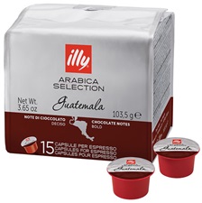 Café cápsula Illy MPS GUATEMALA, 15 cápsulas. No es compatible con sistema Nespresso.