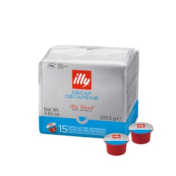Illy Café en Cápsulas MPS DESCAFEINADO 15 Cápsulas. No es compatible con sistema Nespresso.