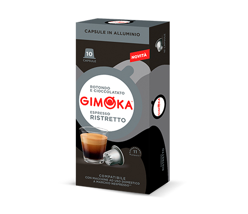 Cápsulas Aluminio - Compatible Para Nespresso Gimoka - 10 Cápsulas - Sabor RISTRETTO - Resistencia 11